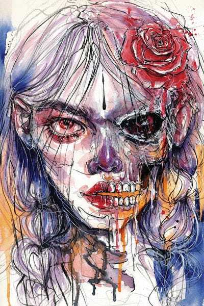 Skull Girl - Reborn by Doriana Popa multi panel art