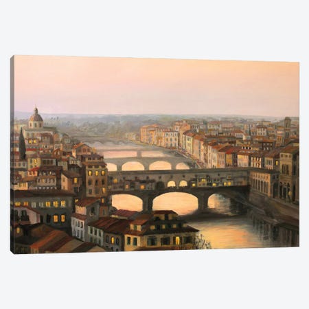 Florence Ponte Vecchio Canvas Print #DPT100} by kirilart Canvas Art