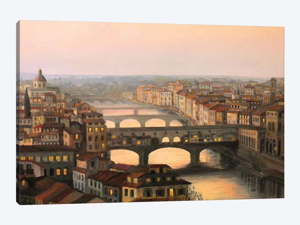 Florence Ponte Vecchio by kirilart 1-piece Canvas Wall Art