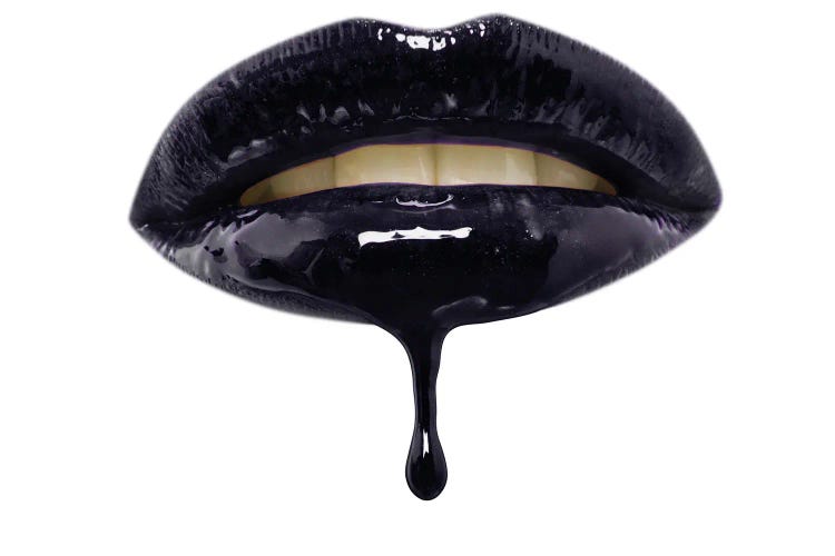 Black Lip-Gloss Lips