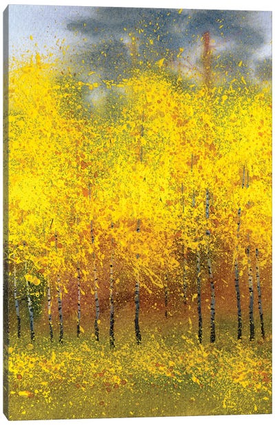 Autumn Birches In The Forest Canvas Art Print - Fine Art Collection