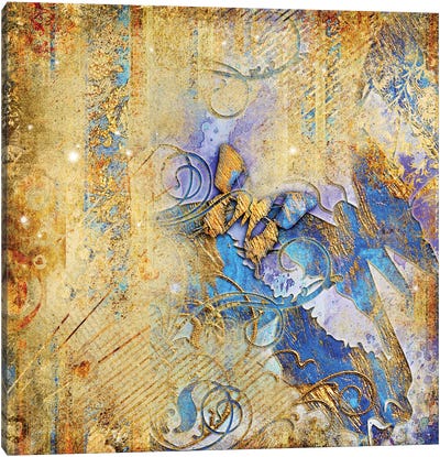 Vintage Background With Butterflies Canvas Art Print