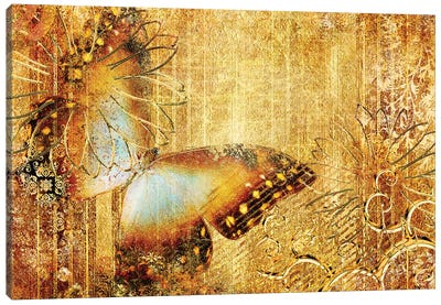Golden Colors With Butterfly Canvas Art Print