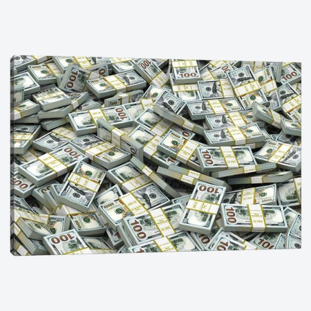Packs Of Dollars Background. Lots Of Cash Money. Canvas Print #DPT123} by maxxyustas Canvas Art