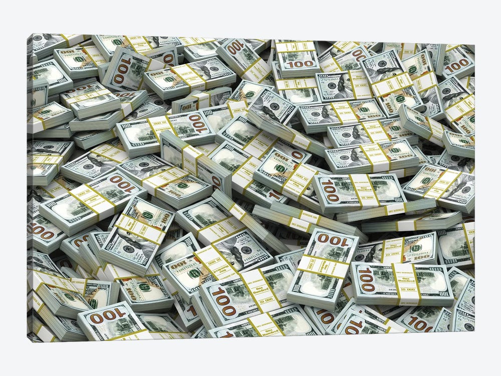 Packs Of Dollars Background. Lots Of Cash Money. by maxxyustas 1-piece Art Print