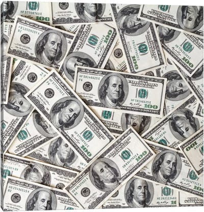 Money Background Canvas Art Print - Money Collection