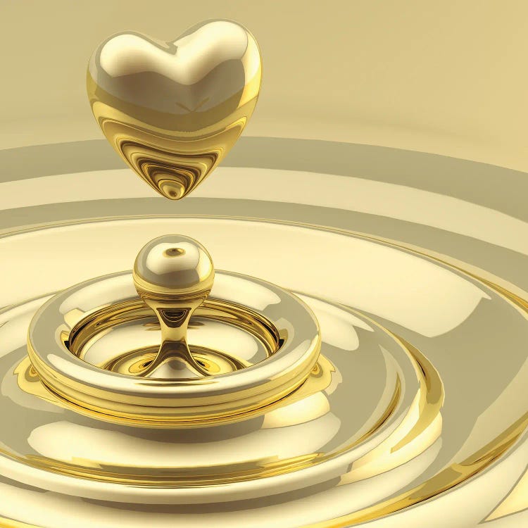 Abstract Background Waves With A Heart Drop by nbvf89 wall art
