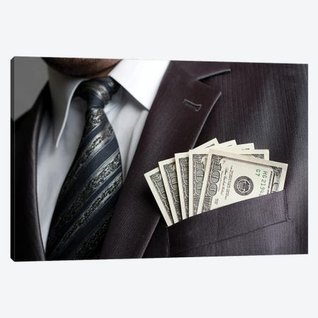 Businessman With Money In Suit Pocket Canvas Print #DPT136} by Nomadsoul1 Canvas Art