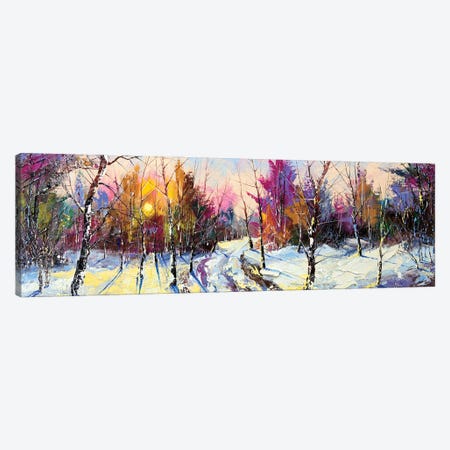 Sunset In Winter Wood Canvas Print #DPT14} by balaikin Canvas Wall Art