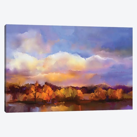 Colorful Yellow, Purple Sky Canvas Print #DPT153} by Nongkran ch Canvas Art Print