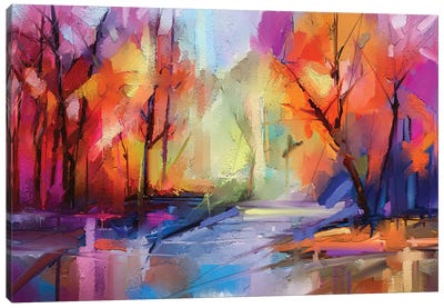 Colorful Autumn Trees I Canvas Art Print - Scenic Collection