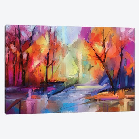 Colorful Autumn Trees I Canvas Print #DPT157} by Nongkran ch Canvas Wall Art