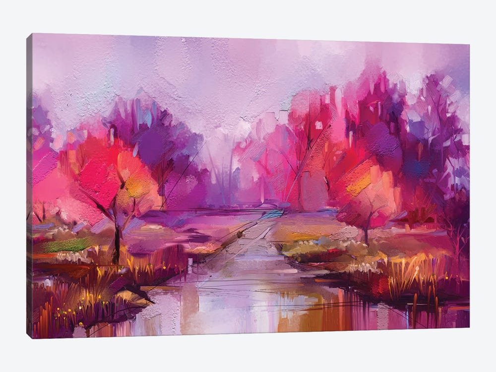 Colorful Autumn Trees II by Nongkran ch 1-piece Canvas Art Print