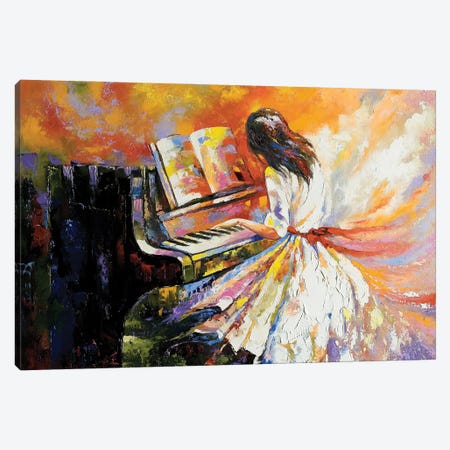 The Girl Playing On The Piano Canvas Print #DPT15} by balaikin Canvas Art