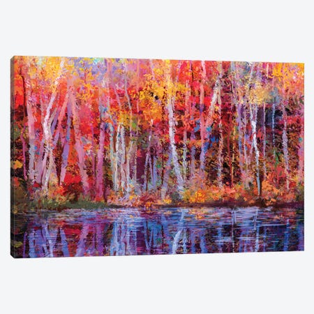 Colorful Autumn Trees IV Canvas Print #DPT160} by Nongkran ch Canvas Artwork