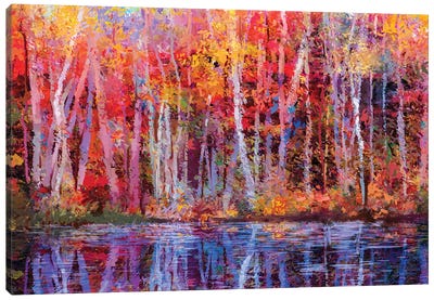 Colorful Autumn Trees IV Canvas Art Print - Scenic Collection