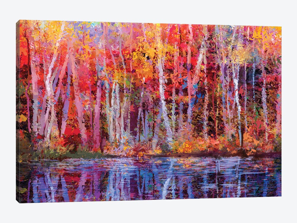 Colorful Autumn Trees IV by Nongkran ch 1-piece Canvas Artwork