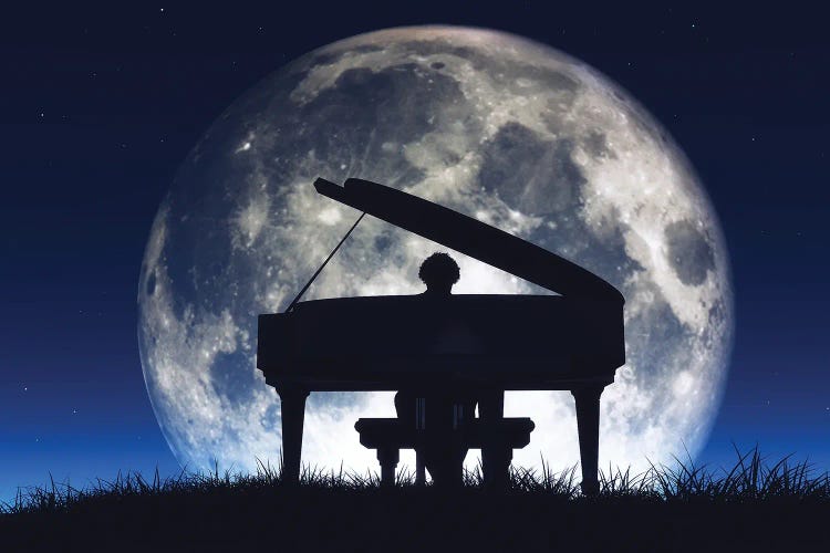 piano player silhouette