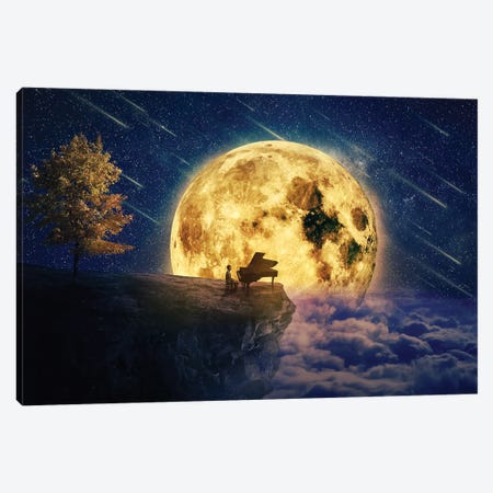 Midnight Piano Lullaby Canvas Print #DPT175} by psychoshadow Canvas Art