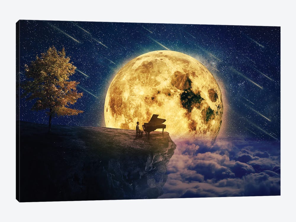 Midnight Piano Lullaby by psychoshadow 1-piece Canvas Artwork