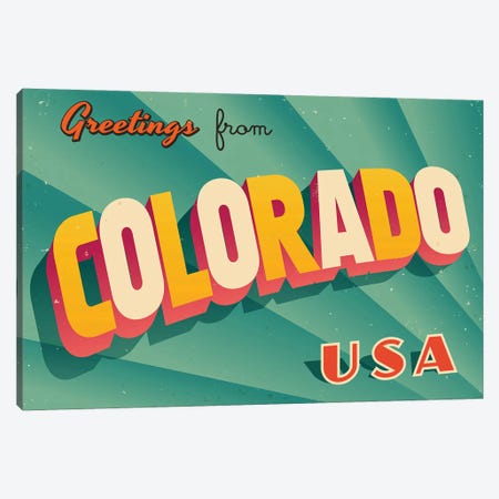 Greetings From Colorado Canvas Print #DPT177} by RealCallahan Canvas Art