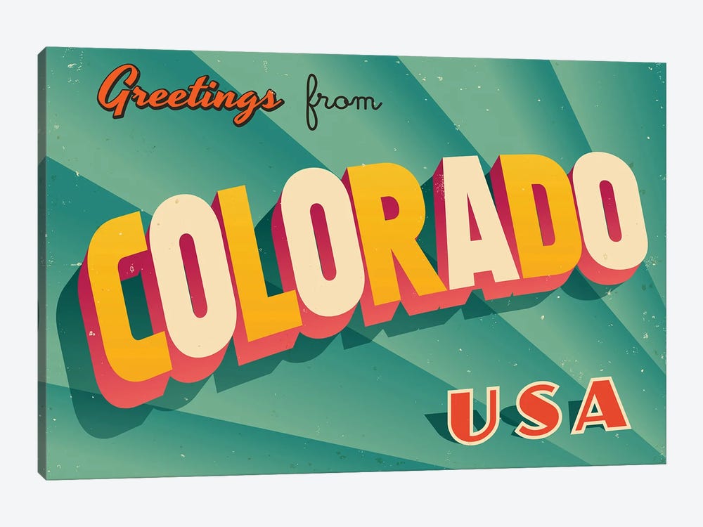 Greetings From Colorado by RealCallahan 1-piece Canvas Artwork