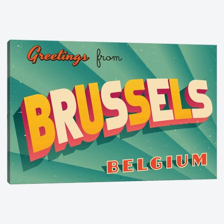 Greetings From Brussels Canvas Print #DPT178} by RealCallahan Canvas Print