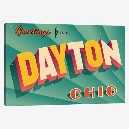 Greetings From Dayton Canvas Print #DPT180} by RealCallahan Canvas Wall Art
