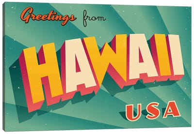 Greetings From Hawaii Canvas Art Print - Places Collection