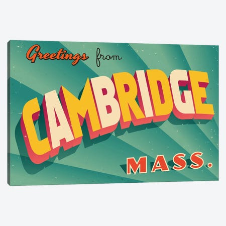 Greetings From Cambridge Canvas Print #DPT188} by RealCallahan Canvas Art