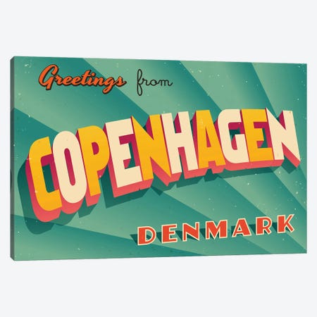 Greetings From Copenhagen Canvas Print #DPT189} by RealCallahan Canvas Artwork