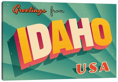 Greetings From Idaho Canvas Art Print