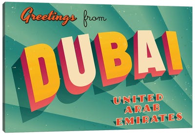 Greetings From Dubai Canvas Art Print