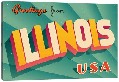 Greetings From Illinois Canvas Art Print