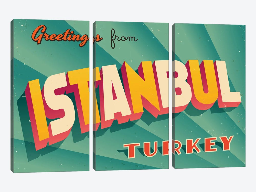 Greetings From Istanbul by RealCallahan 3-piece Art Print