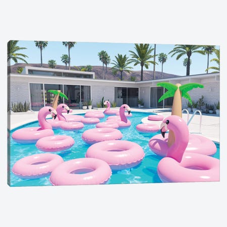 Different Floats In A Pool I Canvas Print #DPT1} by 2mmedia Canvas Print