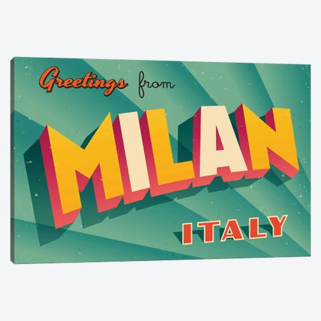 Greetings From Milan Canvas Print #DPT210} by RealCallahan Canvas Art