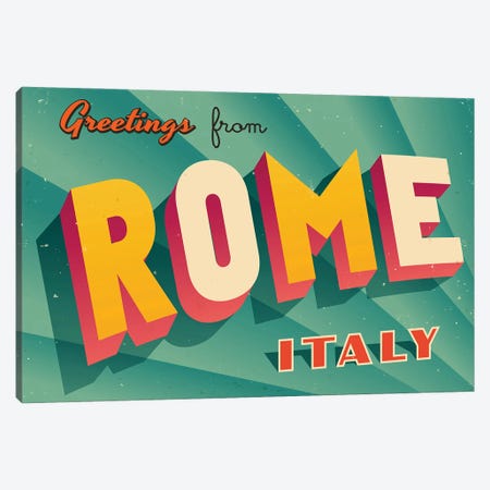 Greetings From Rome Canvas Print #DPT219} by RealCallahan Canvas Artwork