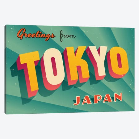 Greetings From Tokyo Canvas Print #DPT224} by RealCallahan Canvas Artwork