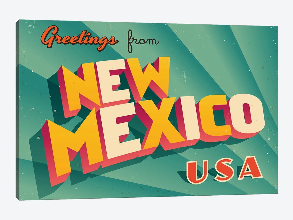 Greetings From New Mexico by RealCallahan 1-piece Canvas Wall Art