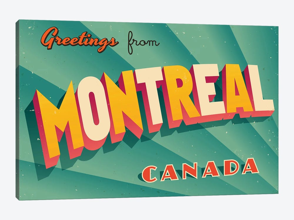 Greetings From Montreal by RealCallahan 1-piece Canvas Art Print