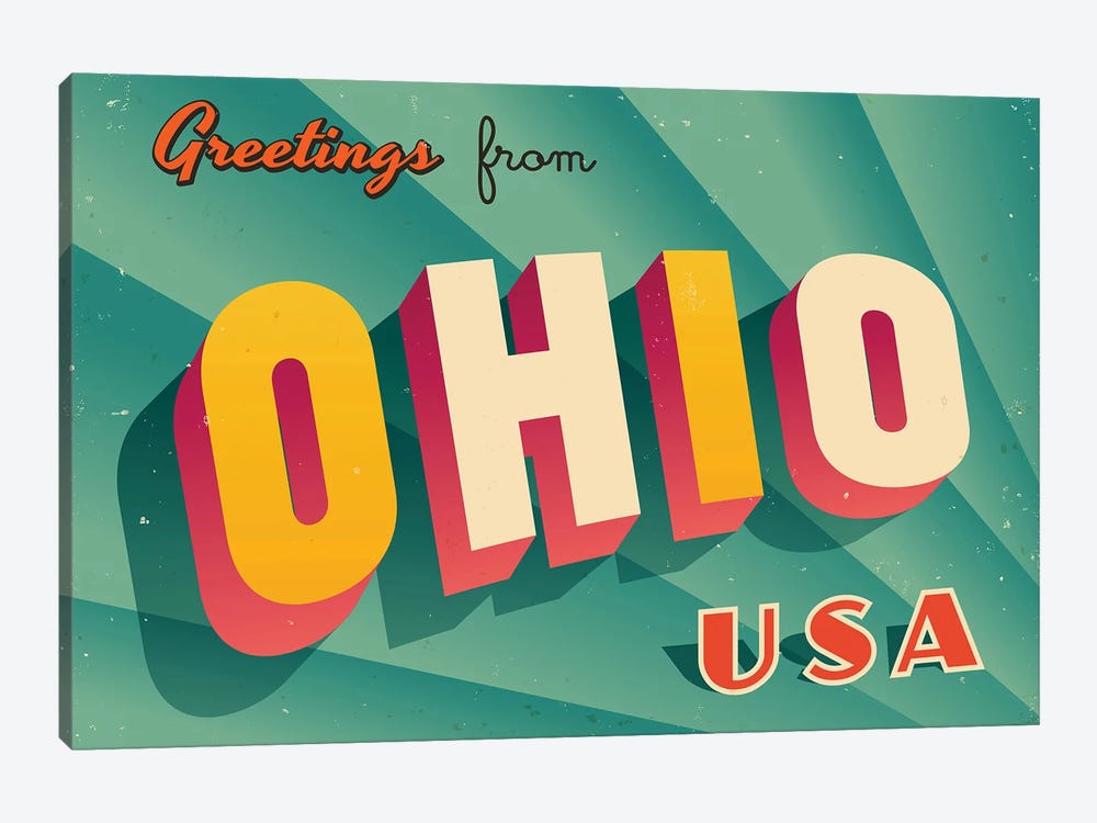 Greetings From Ohio by RealCallahan 1-piece Canvas Print