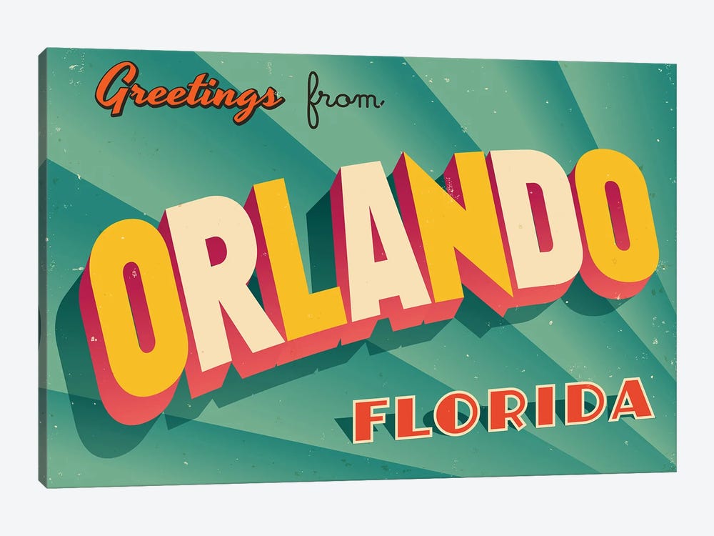 Greetings From Orlando 1-piece Canvas Artwork