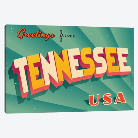 Greetings From Tennessee Canvas Print #DPT242} by RealCallahan Canvas Art Print