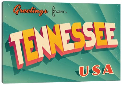 Greetings From Tennessee Canvas Art Print