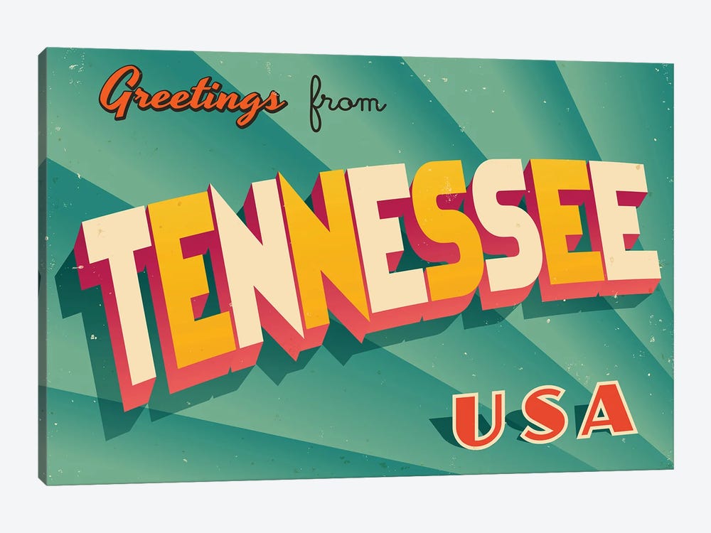 Greetings From Tennessee by RealCallahan 1-piece Canvas Artwork