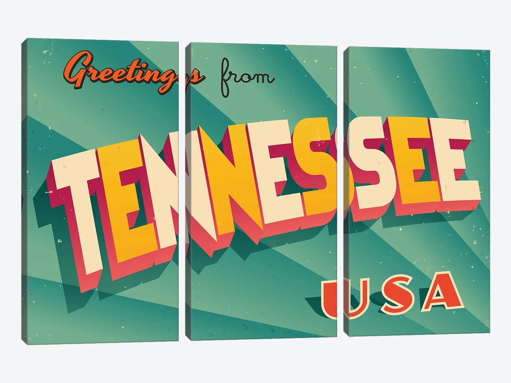 Greetings From Tennessee by RealCallahan 3-piece Canvas Art