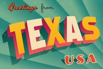 Greetings From Texas by RealCallahan framed wall art