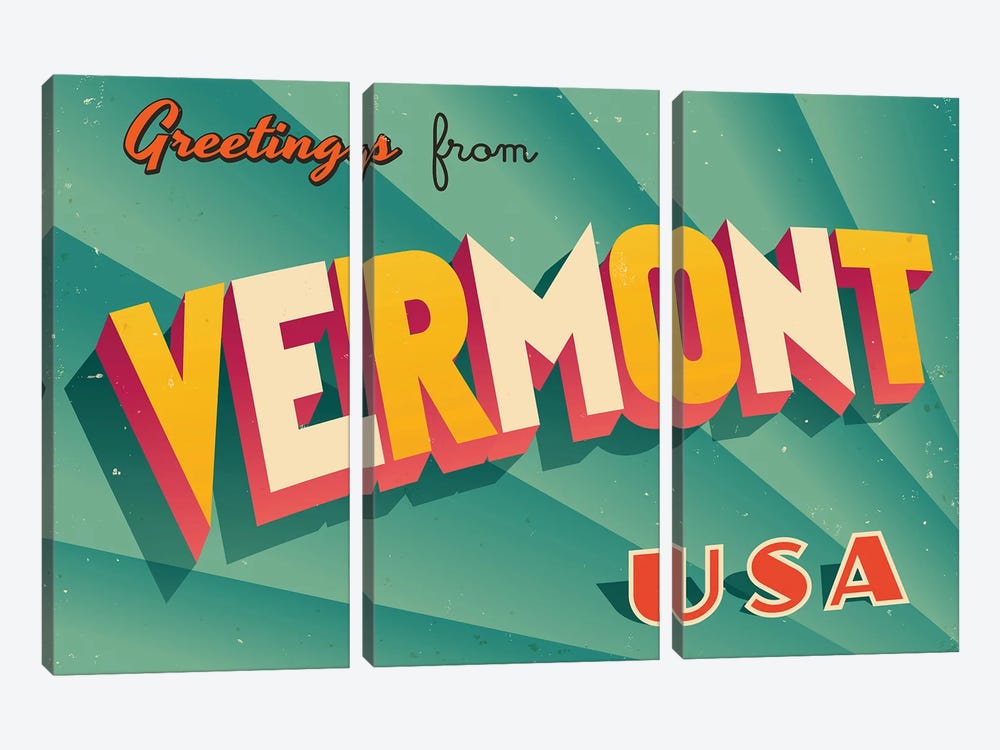 Greetings From Vermont by RealCallahan 3-piece Art Print