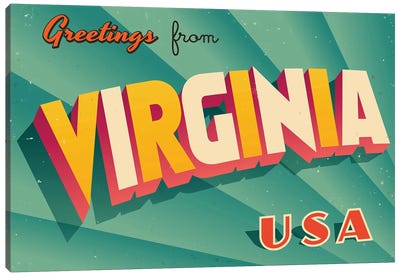 Greetings From Virginia Canvas Art Print - Places Collection